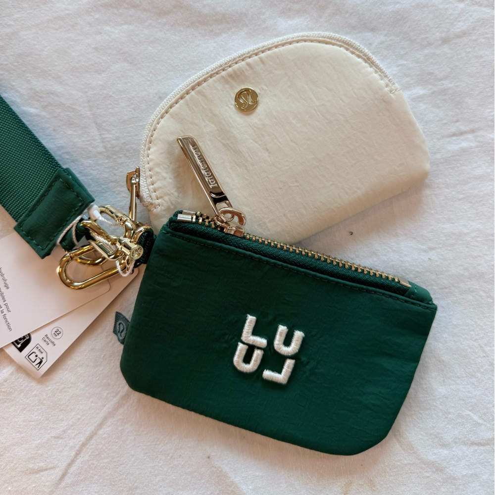 Lululemon Dual Pouch Wristlet. Clipable Card Pouch 2 in 1 wallets with Logos